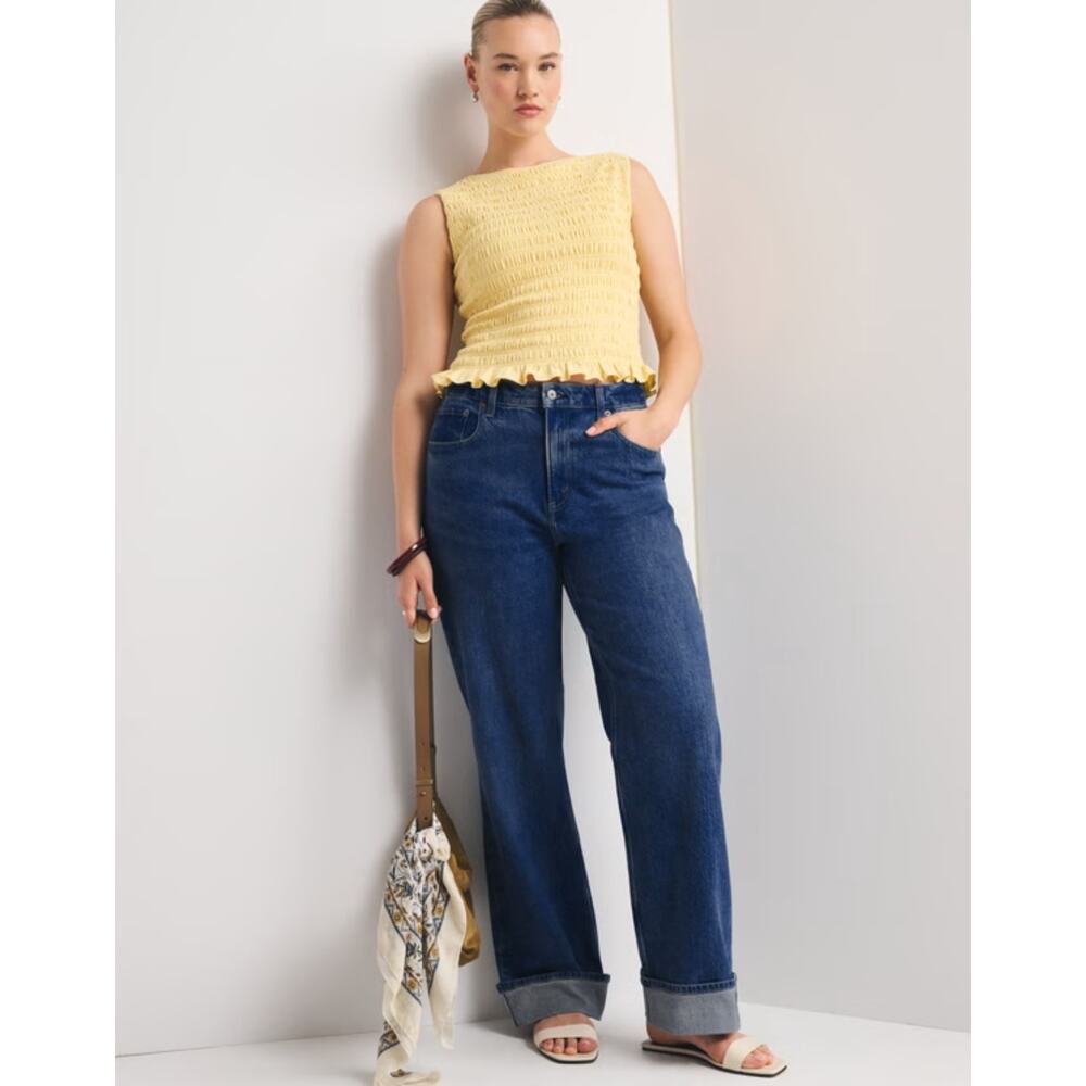 Abercrombie & Fitch Curve Love 90s Relaxed High Rise Cuffed Jean Women's Size 29